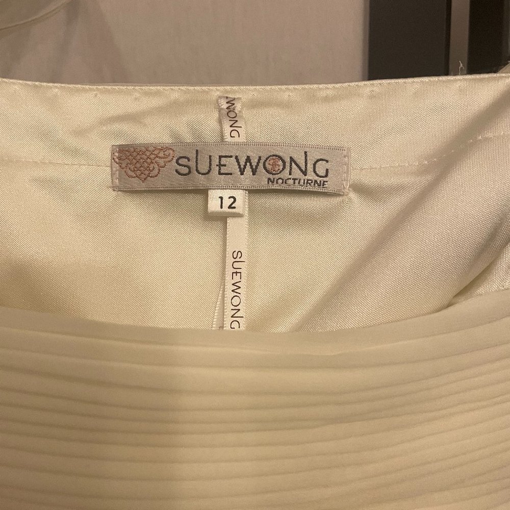 Sue Wong Ivory Wedding Formal Dress with Sequins and Flowers - Picture 6 of 6